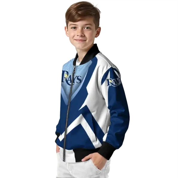 custom tampa bay rays v stripes navy white bomber jacket trendy