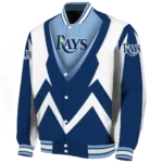 custom tampa bay rays v stripes navy white varsity jacket best selling