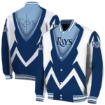 custom tampa bay rays v stripes navy white varsity jacket best selling
