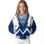 custom tampa bay rays v stripes navy white varsity jacket best selling