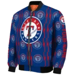 custom texas rangers bolt stripe blue bomber jacket best selling
