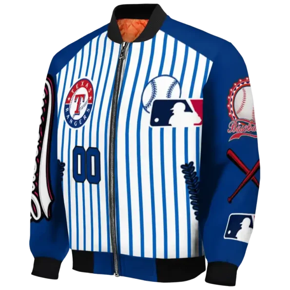 custom texas rangers eagle baseball blue white bomber jacket best selling