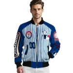 custom texas rangers eagle baseball blue white bomber jacket best selling