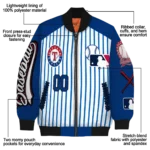 custom texas rangers eagle baseball blue white bomber jacket best selling