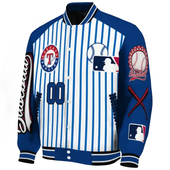 custom texas rangers eagle baseball blue white varsity jacket best selling