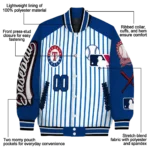 custom texas rangers eagle baseball blue white varsity jacket best selling