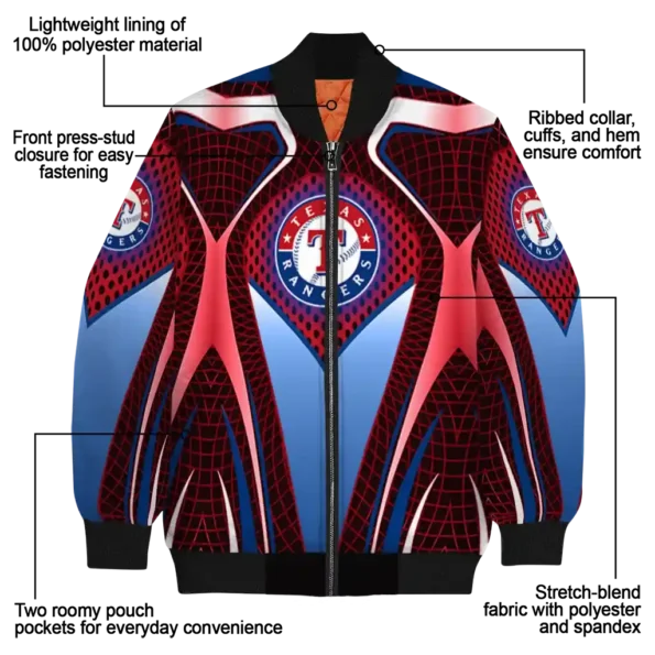 custom texas rangers mesh chest red crocs black bomber jacket new arrival