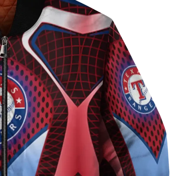 custom texas rangers mesh chest red crocs black bomber jacket premium grade