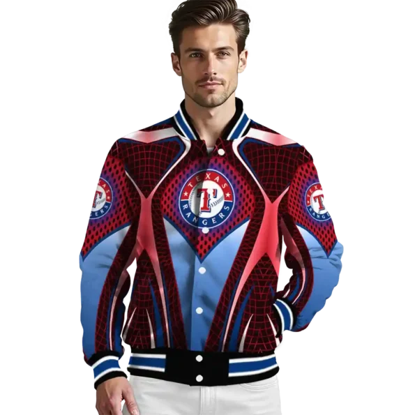 custom texas rangers mesh chest red crocs black varsity jacket high quality