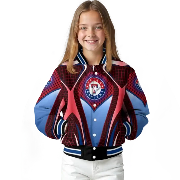custom texas rangers mesh chest red crocs black varsity jacket top rated