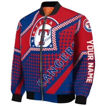 custom texas rangers star burst blue bomber jacket best selling