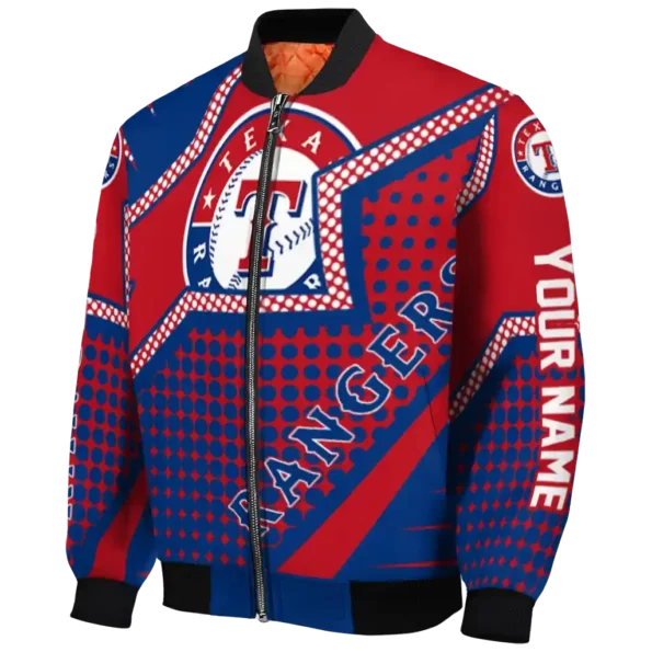custom texas rangers star burst blue bomber jacket best selling