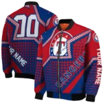 custom texas rangers star burst blue bomber jacket best selling