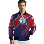custom texas rangers star burst blue bomber jacket best selling