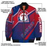 custom texas rangers star burst blue bomber jacket best selling