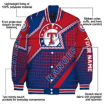 custom texas rangers star burst blue varsity jacket best selling