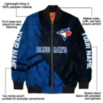 custom toronto blue jays hexagon mesh blue black bomber jacket best selling