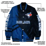 custom toronto blue jays hexagon mesh blue black varsity jacket best selling