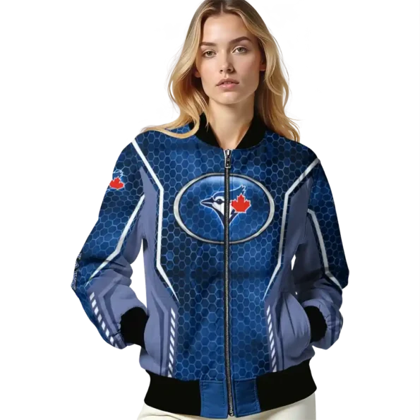 custom toronto blue jays power plate blue bomber jacket latest model