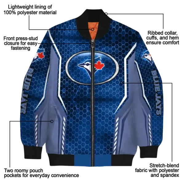 custom toronto blue jays power plate blue bomber jacket new arrival