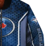 custom toronto blue jays power plate blue bomber jacket best selling