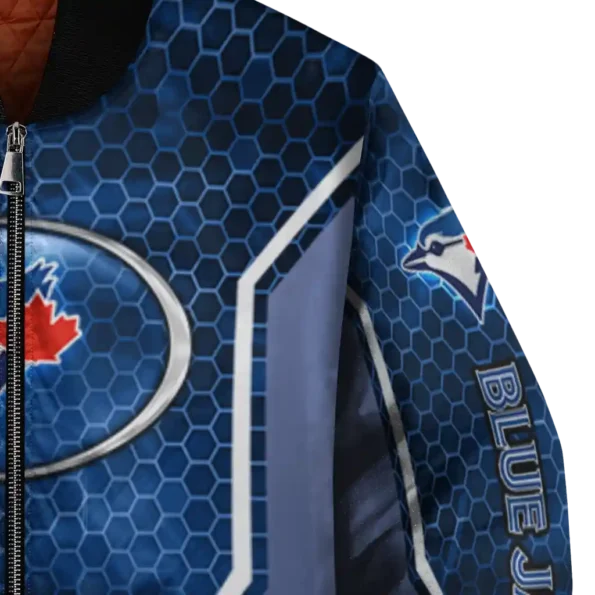 custom toronto blue jays power plate blue bomber jacket premium grade