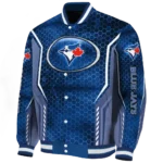 custom toronto blue jays power plate blue varsity jacket best selling
