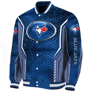 custom toronto blue jays power plate blue varsity jacket best selling
