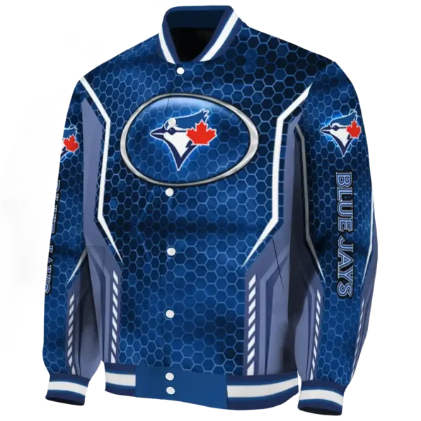 custom toronto blue jays power plate blue varsity jacket best selling