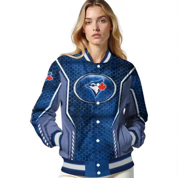 custom toronto blue jays power plate blue varsity jacket latest model