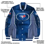 custom toronto blue jays power plate blue varsity jacket best selling
