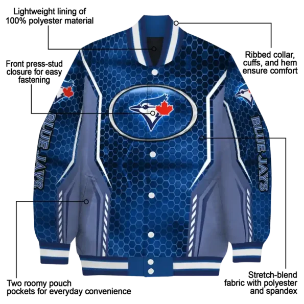 custom toronto blue jays power plate blue varsity jacket new arrival