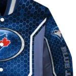 custom toronto blue jays power plate blue varsity jacket best selling