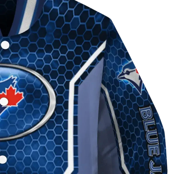 custom toronto blue jays power plate blue varsity jacket premium grade