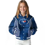 custom toronto blue jays power plate blue varsity jacket best selling