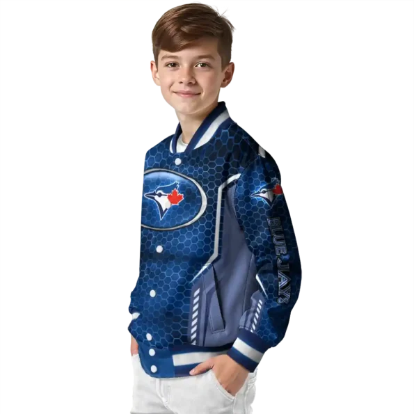 custom toronto blue jays power plate blue varsity jacket trendy
