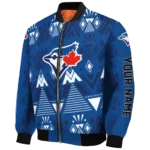 custom toronto blue jays pyramid shapes blue bomber jacket best selling