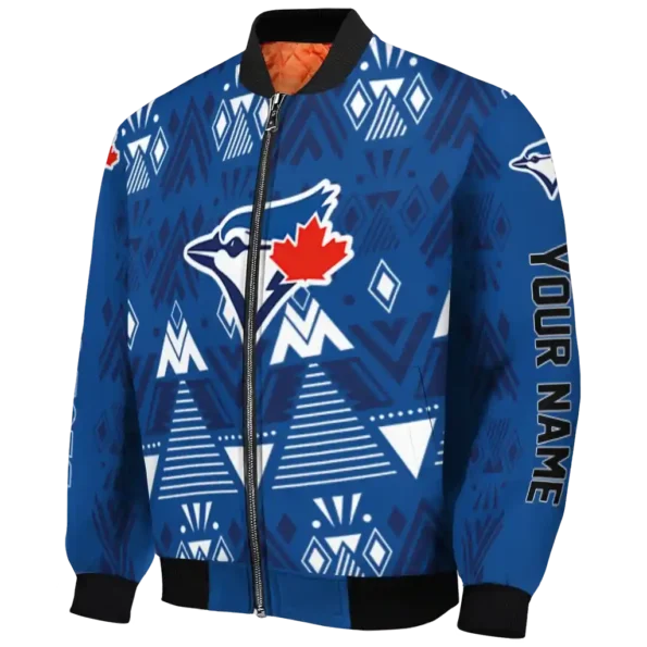 custom toronto blue jays pyramid shapes blue bomber jacket best selling
