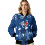 custom toronto blue jays pyramid shapes blue bomber jacket best selling
