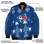 custom toronto blue jays pyramid shapes blue bomber jacket best selling