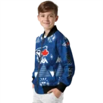 custom toronto blue jays pyramid shapes blue bomber jacket best selling