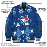 custom toronto blue jays pyramid shapes blue varsity jacket best selling