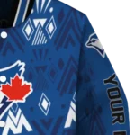 custom toronto blue jays pyramid shapes blue varsity jacket best selling