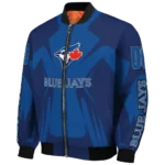 custom toronto blue jays spider mark blue white crocs bomber jacket best selling