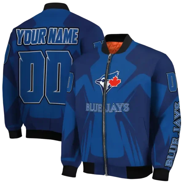 custom toronto blue jays spider mark blue white crocs bomber jacket fashion forward