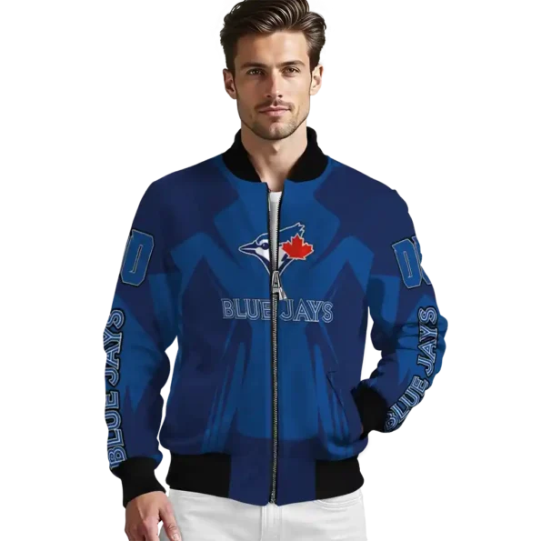 custom toronto blue jays spider mark blue white crocs bomber jacket high quality