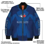custom toronto blue jays spider mark blue white crocs bomber jacket best selling