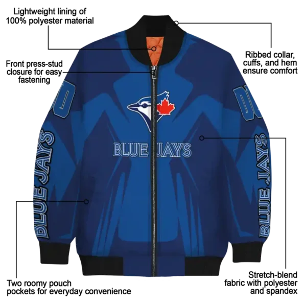 custom toronto blue jays spider mark blue white crocs bomber jacket new arrival