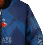 custom toronto blue jays spider mark blue white crocs bomber jacket best selling