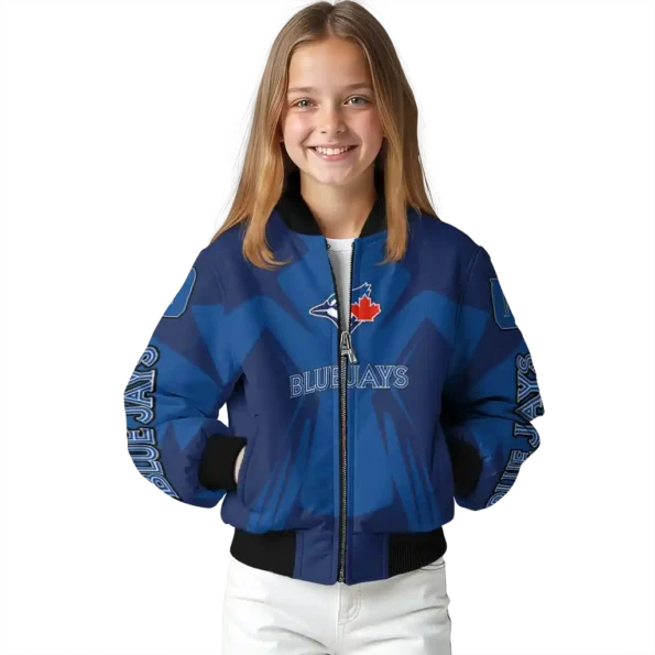 custom toronto blue jays spider mark blue white crocs bomber jacket top rated